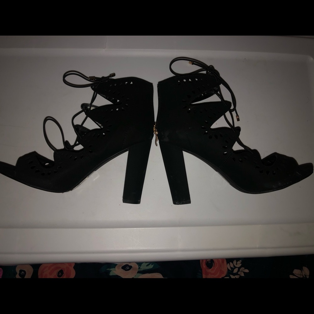 Black thick heels